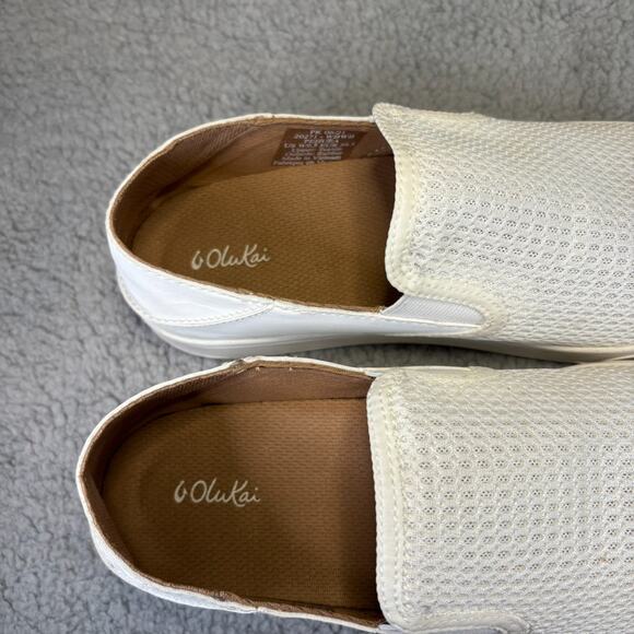 OLUKAI Pehuea Shoes Womens 9.5 Slip On Comfort Sneakers 20271-WBWB Minimalist - Picture 10 of 12